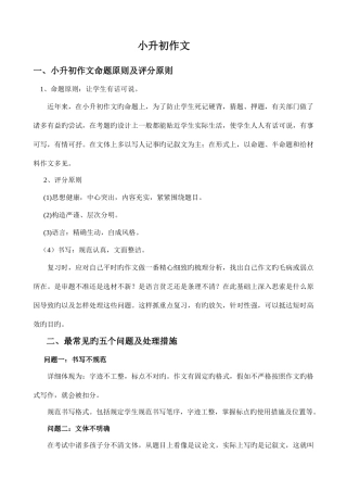 2025年小升初作文技巧新