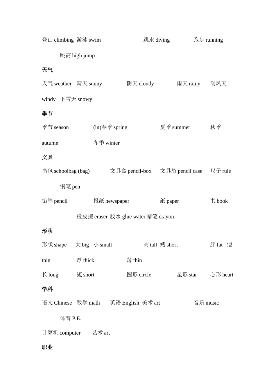 2025年小升初必背英语单词归纳总结版_第3页