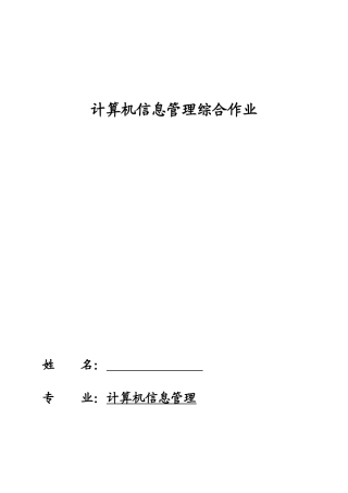2025年计算机信息管理综合作业