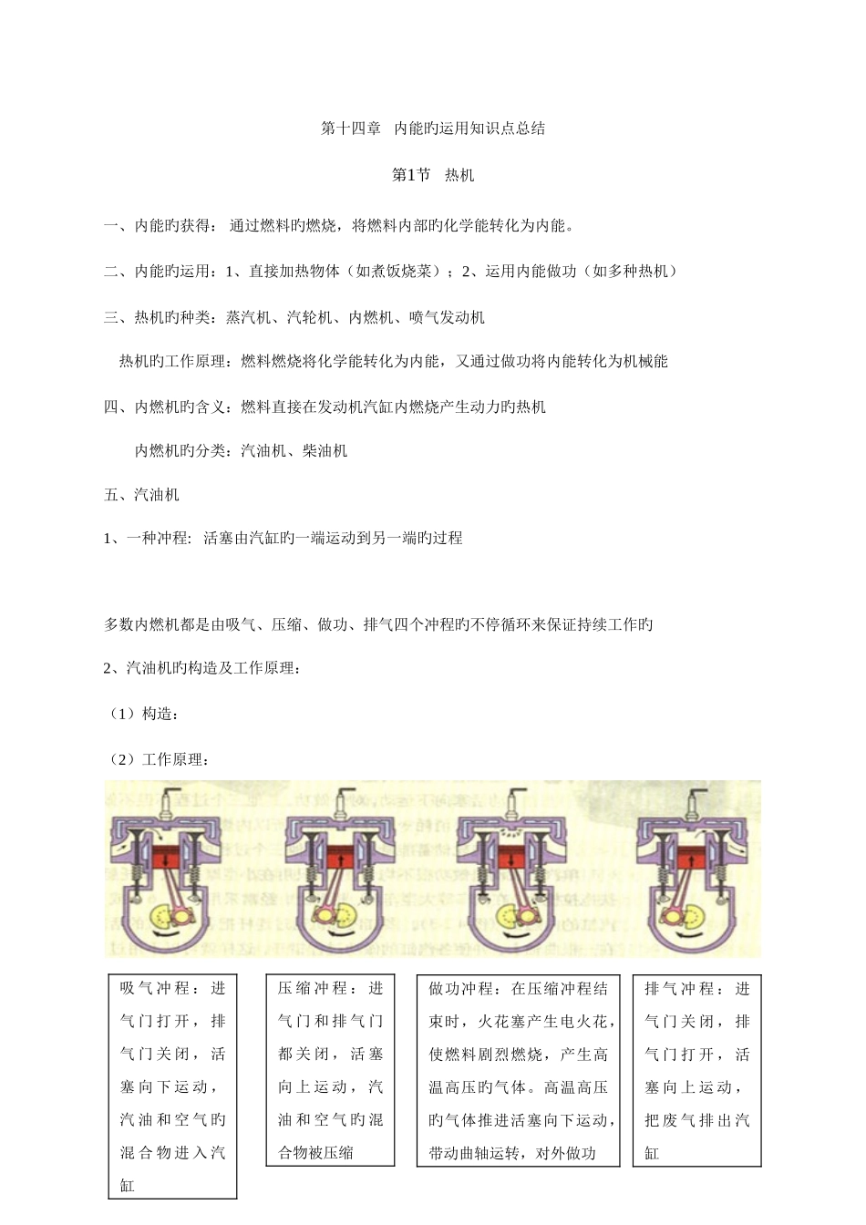 2025年第十四章内能的利用知识点总结_第1页