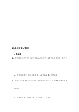 2025年财务总监笔试题