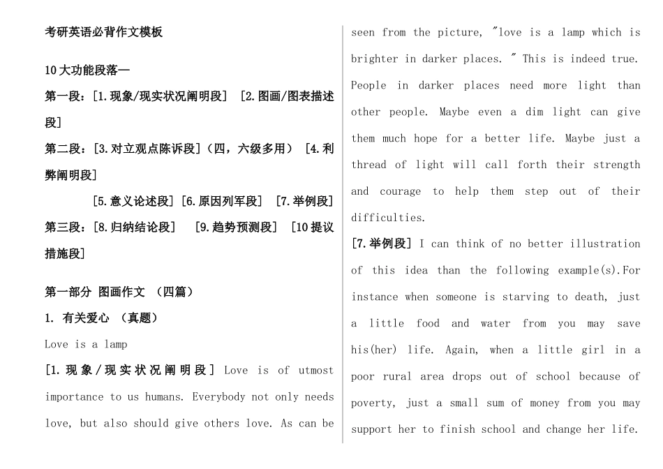 2025年考研英语必背作文模板_第1页