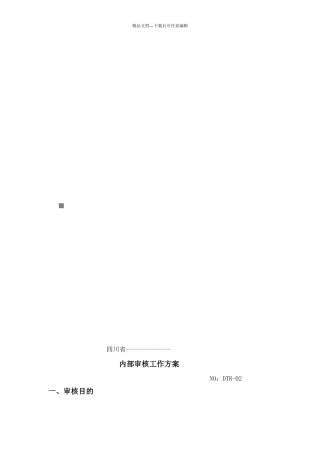 四川省某公司内部审核工作计划