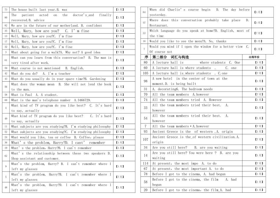 2025年电大开放英语3即英语Ⅱ资料历年试题分类汇总_第2页