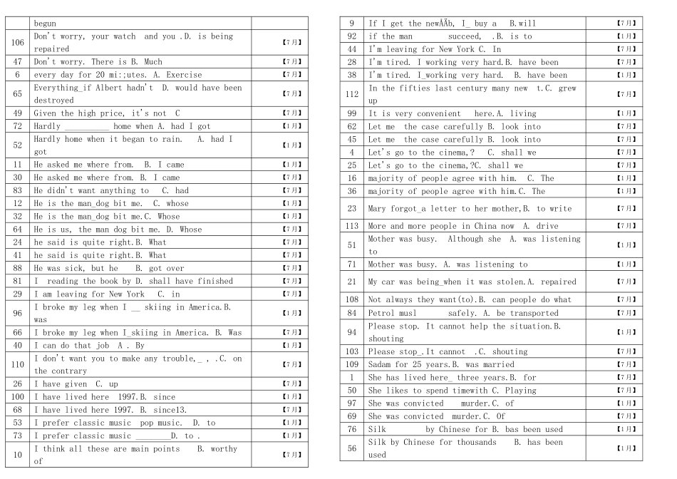 2025年电大开放英语3即英语Ⅱ资料历年试题分类汇总_第3页