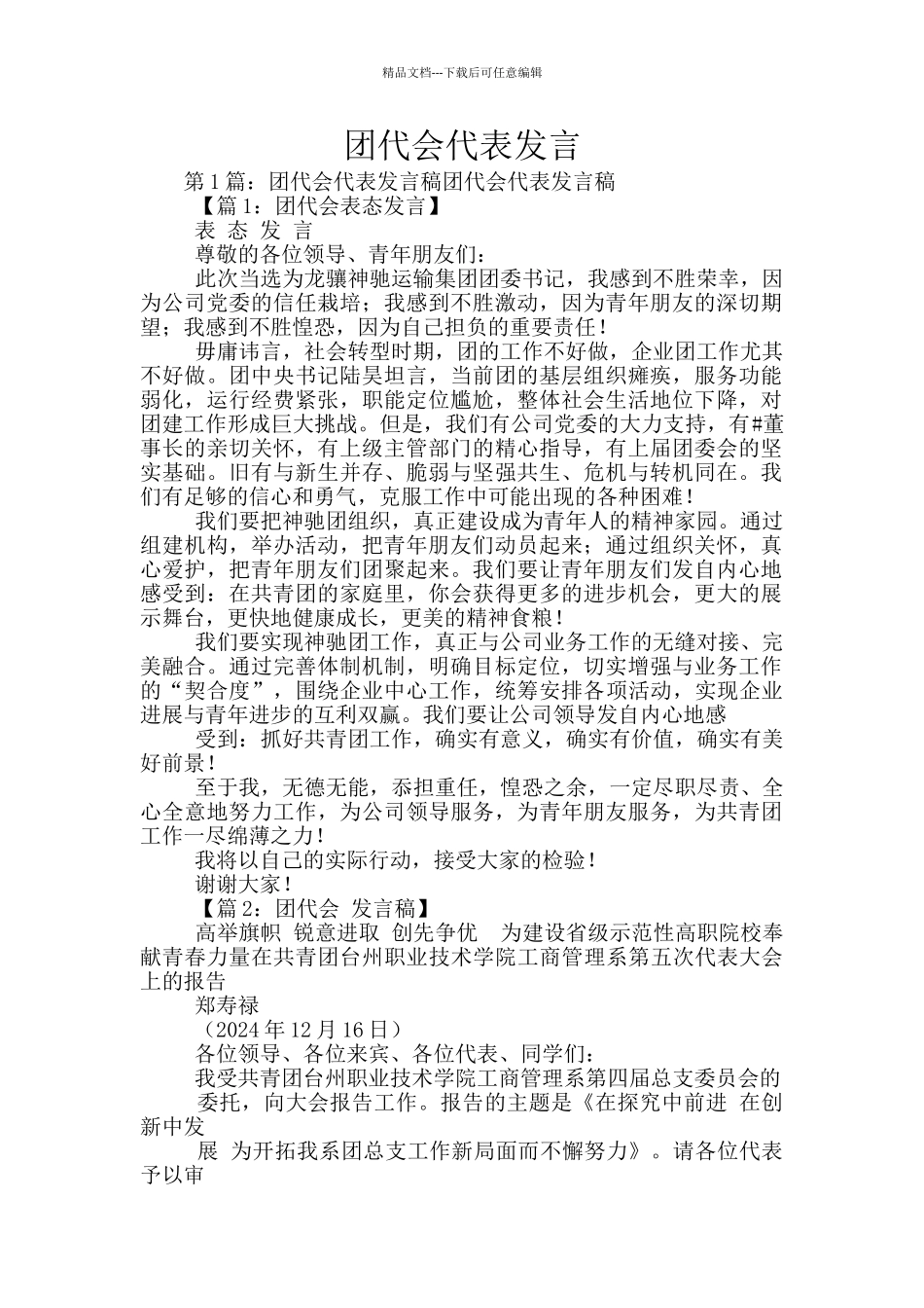 团代会代表发言_第1页