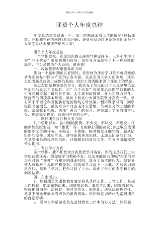 团员个人年度总结