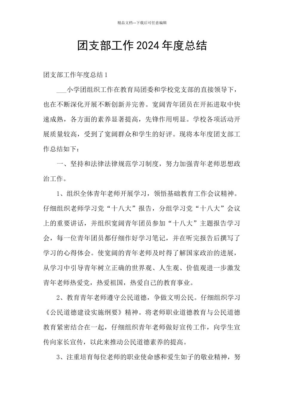 团支部工作2024年度总结_第1页