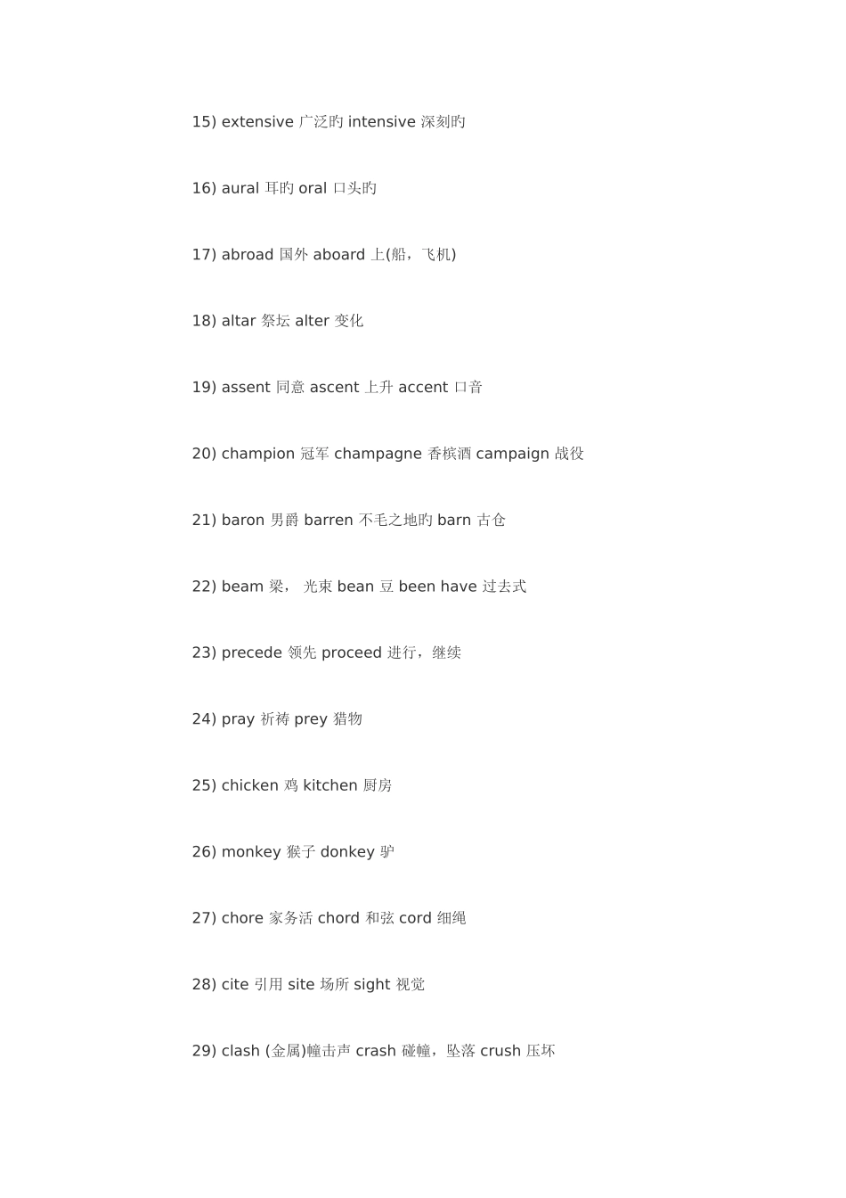 2025年英语六级易混词汇_第2页