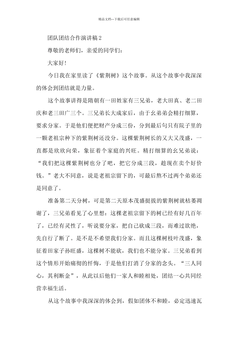 团队团结合作演讲稿_第2页