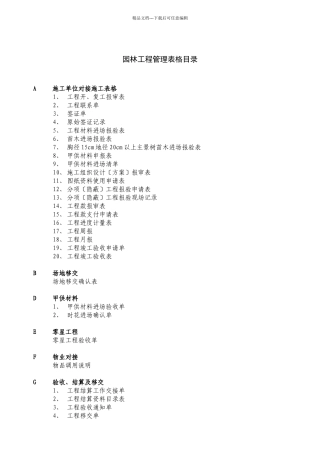 园林工程管理表格