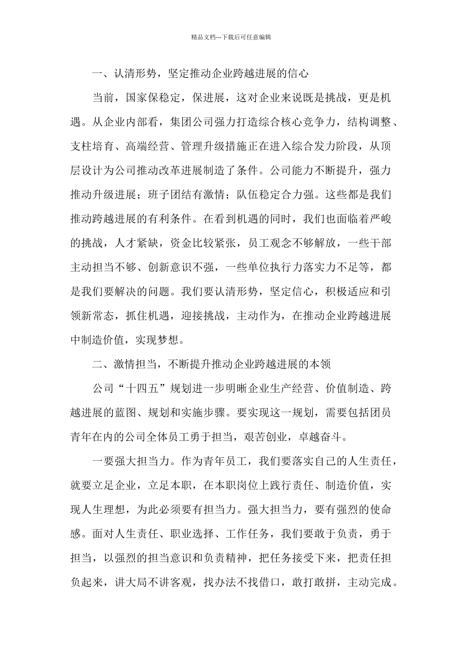 国企书记在公司第四次团代会上的讲话提纲_第2页