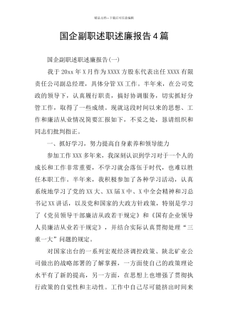 国企副职述职述廉报告4篇