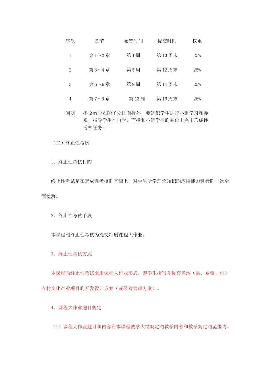 2025年电大农村文化产业概论考核说明_第3页
