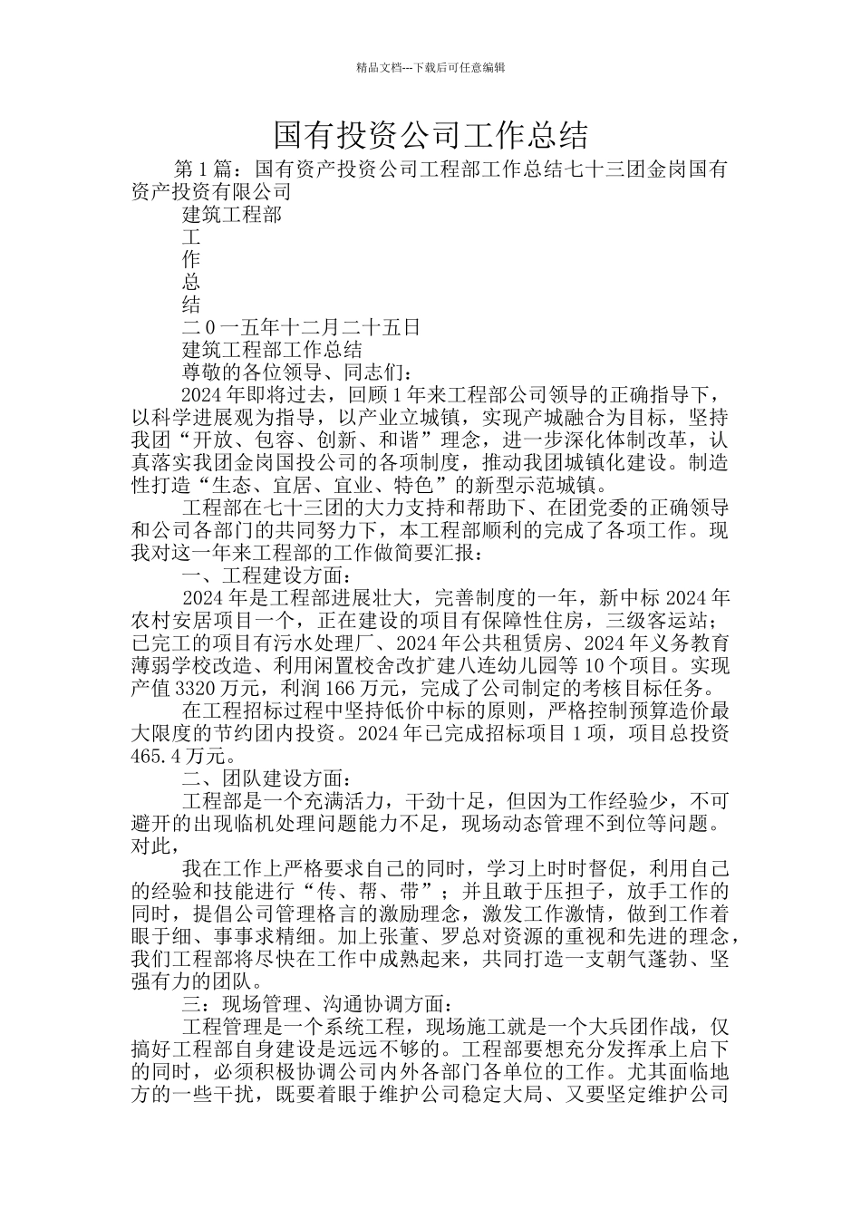 国有投资公司工作总结_第1页