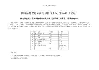 国网福建省电力有限公司配电网优质工程评价标准(发文稿)