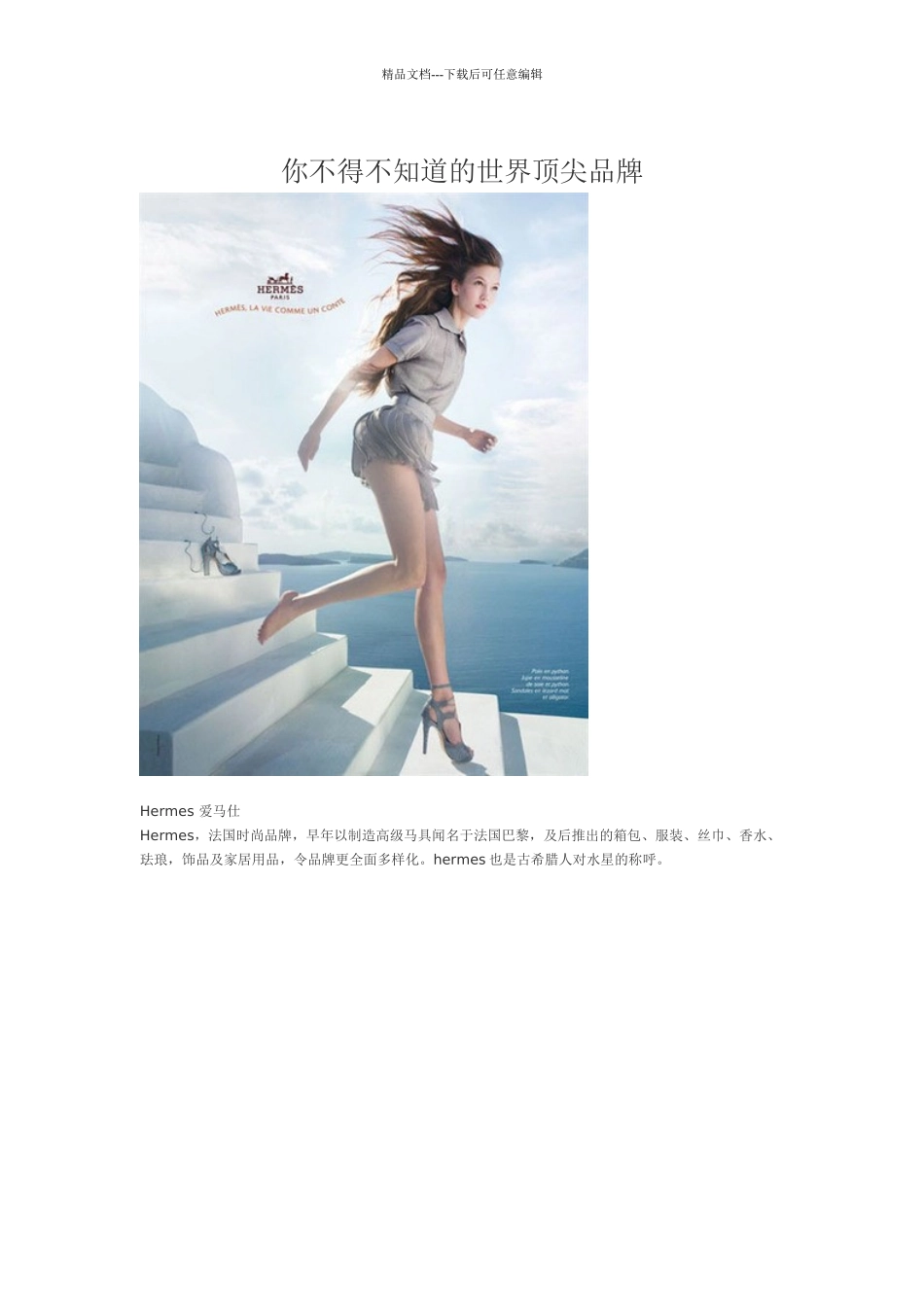 国际一线品牌知识_第1页