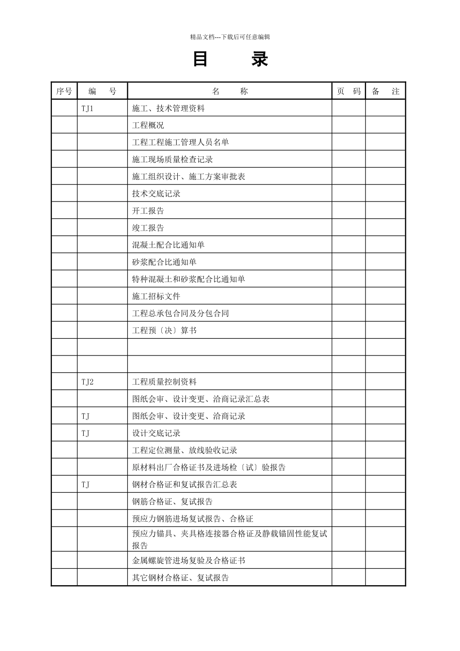 土建工程施工表格_第1页