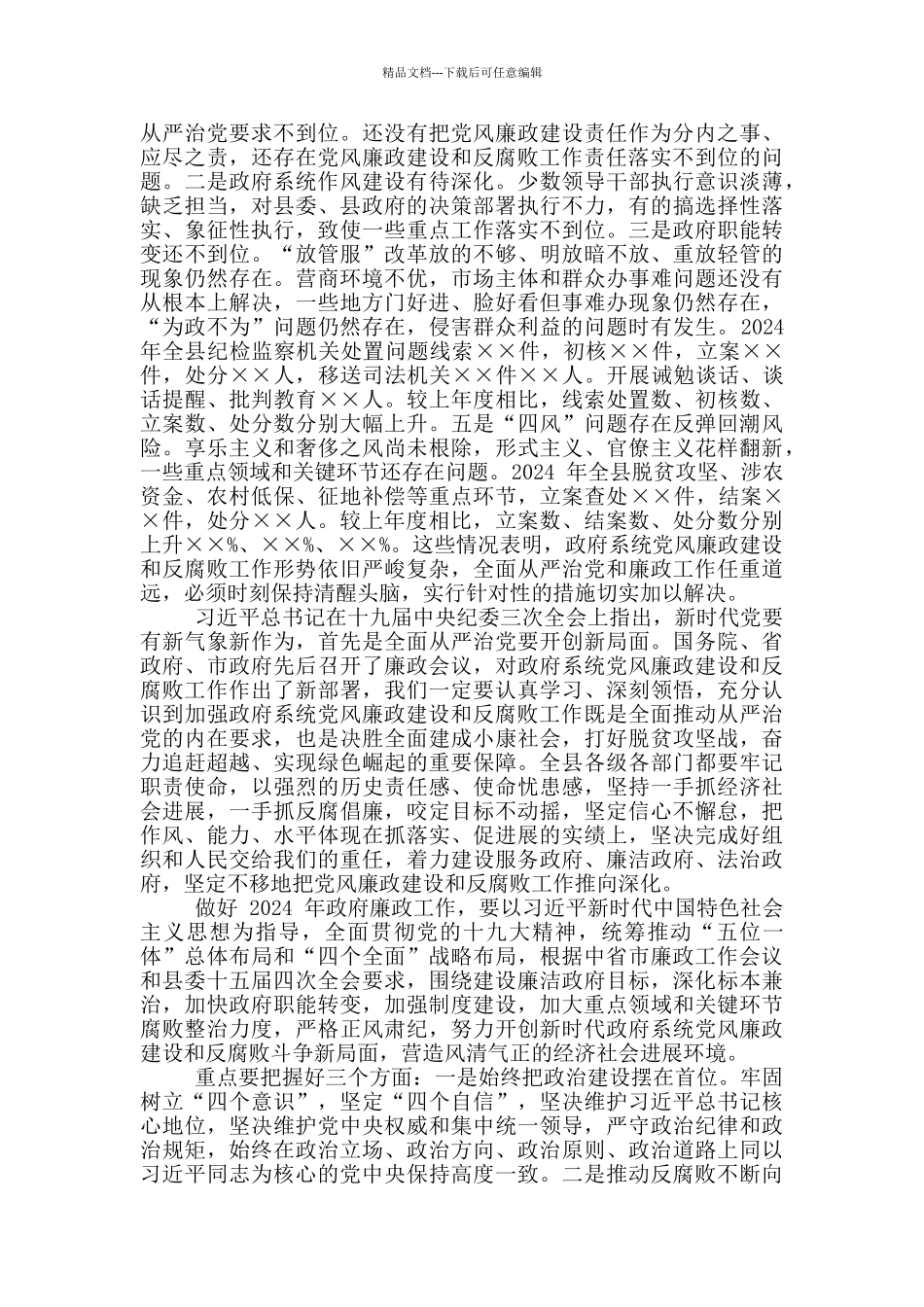 在-2024-年政府系统廉政工作会议上的讲话_第2页