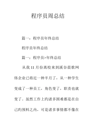 2025年程序员周总结