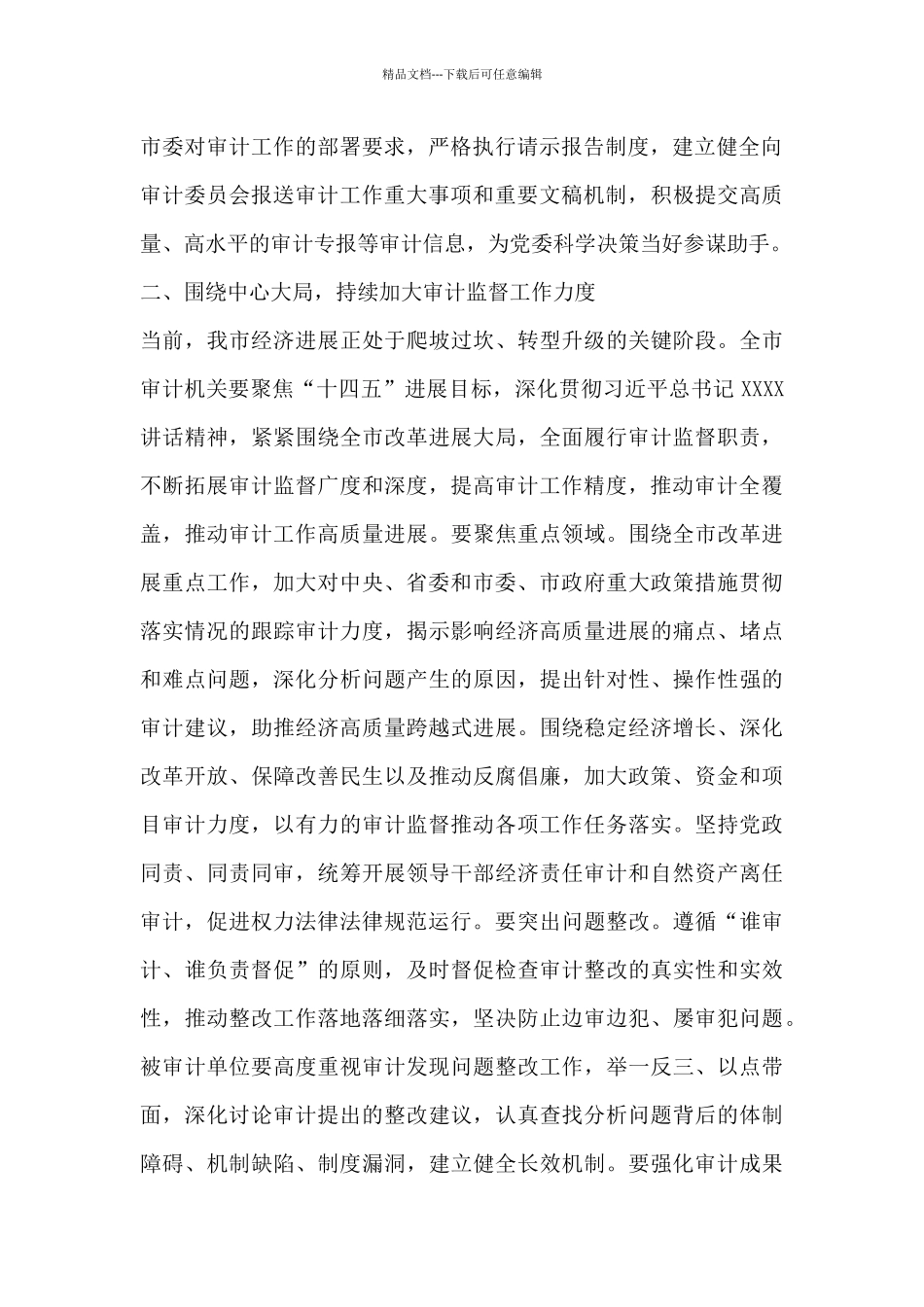 在X市审计工作会上的讲话_第2页