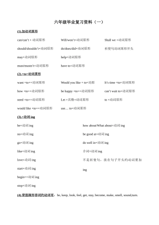 2025年译林版小升初英语公式及固定搭配