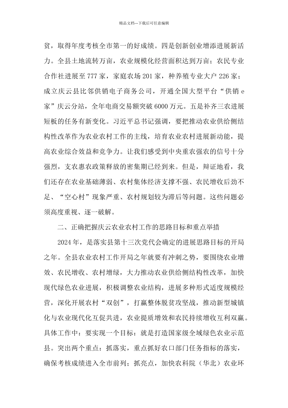 在全县经济工作会议上_第2页