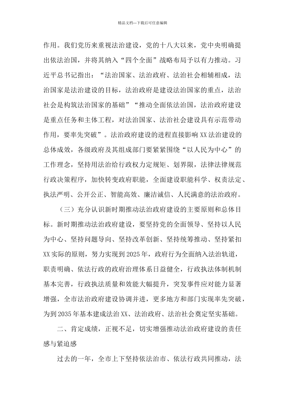 在全市2024年法治政府建设工作视频会议上的讲话_第2页