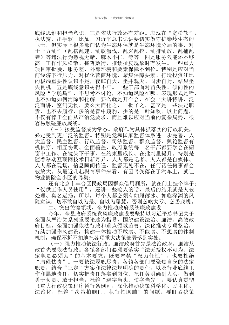 在县政府2024年廉政工作会议上的讲话_第2页