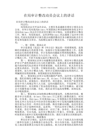 在局审计整改动员会议上的讲话