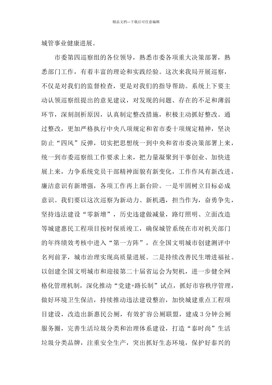 在巡察城管局工作动员会表态发言材料范文_第3页