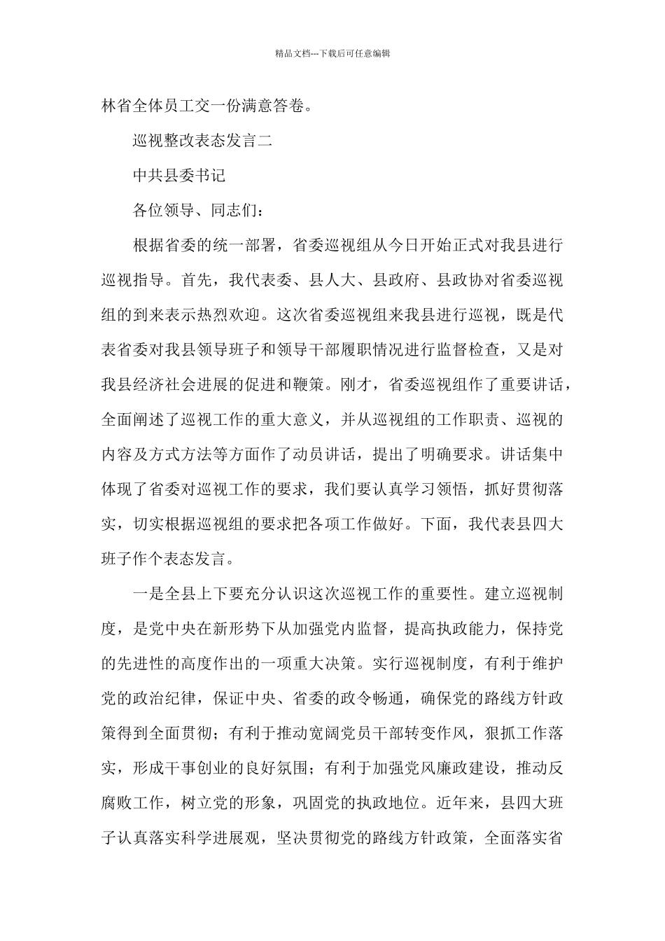 在巡视整改工作会议上表态发言搞汇总四篇_第3页