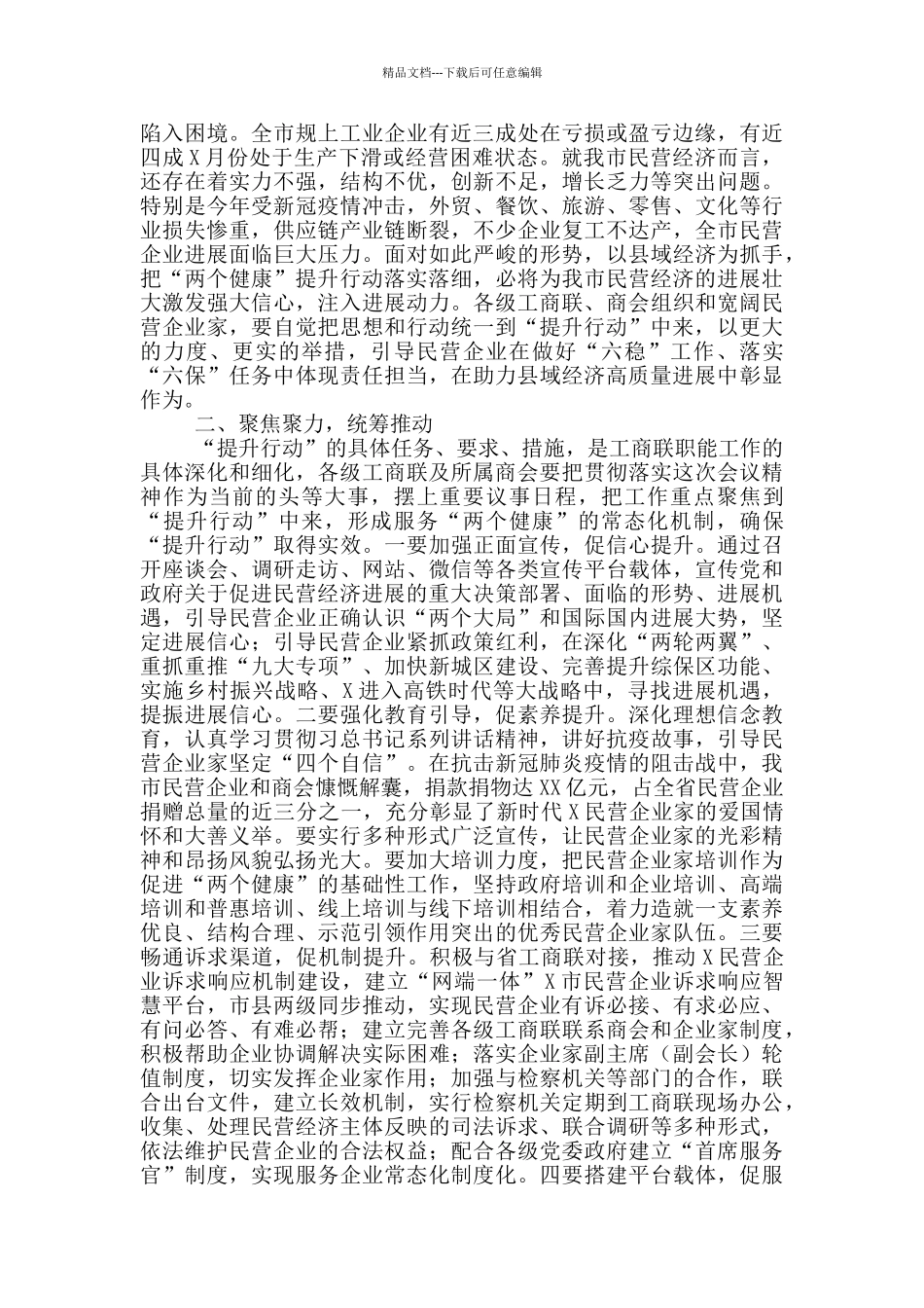 在工商联推进民营经济高质量发展提升行动工作会议上的讲话_第2页