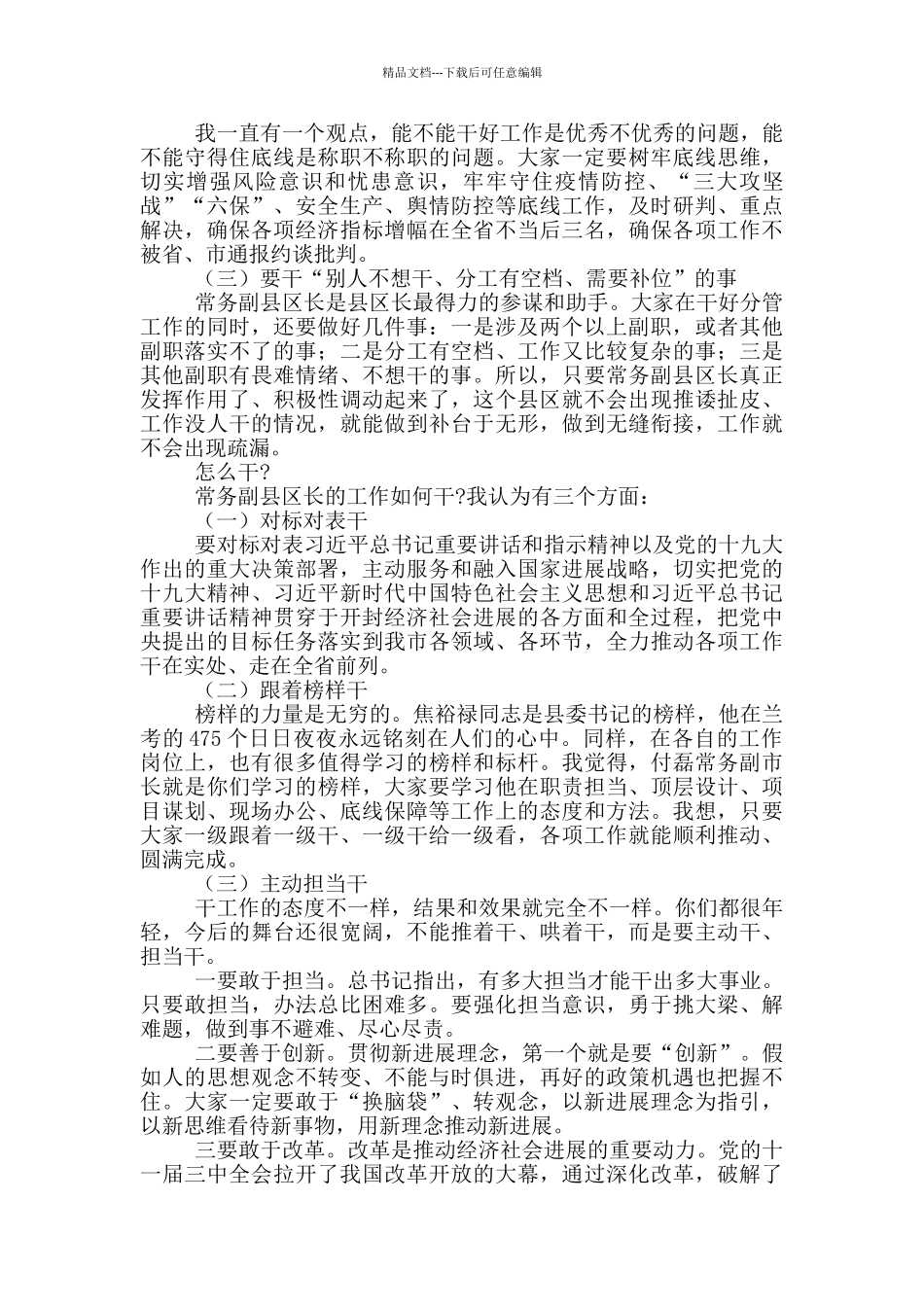 在常务副县区长务虚会上的讲话_第2页