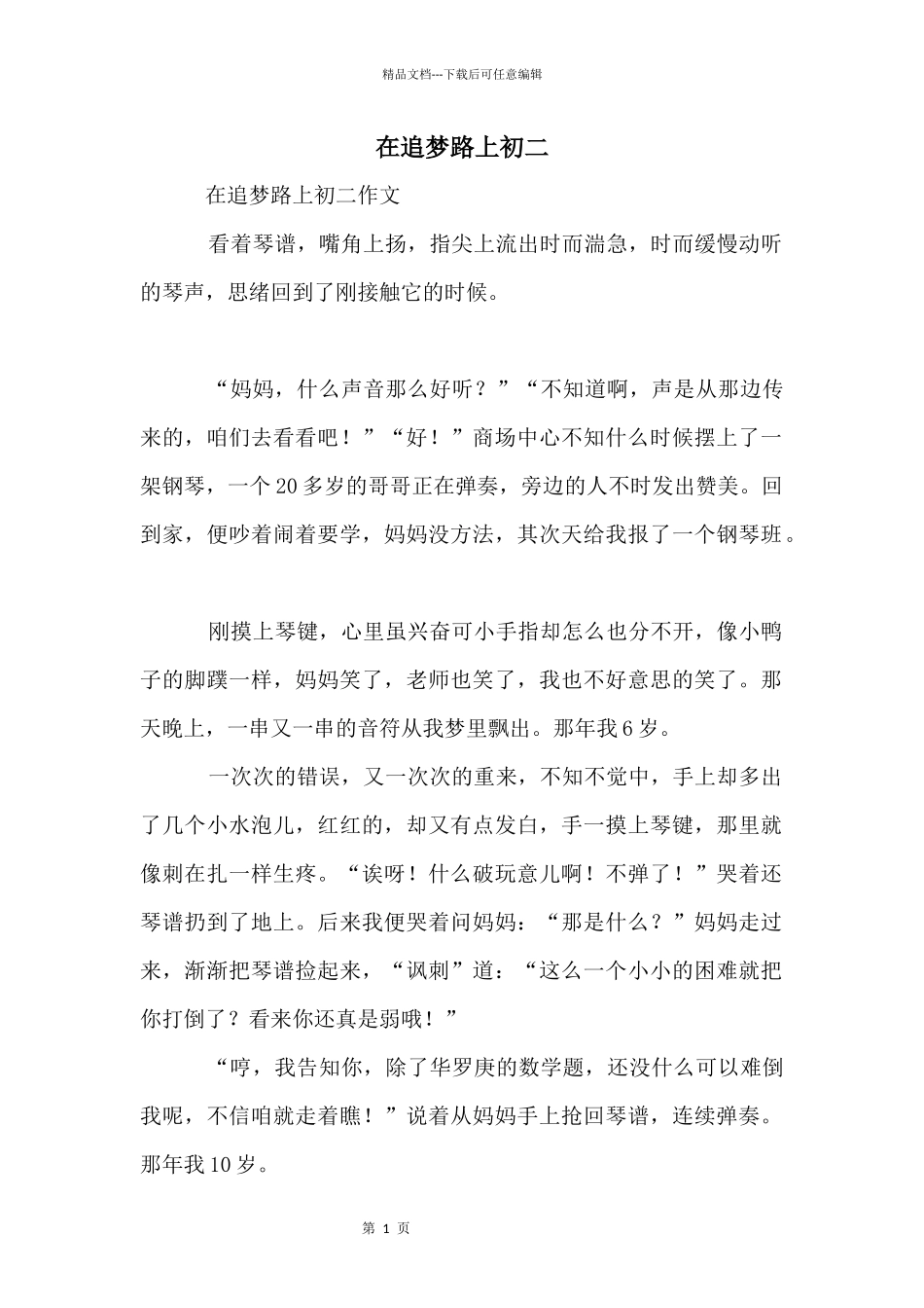 在追梦路上初二_第1页