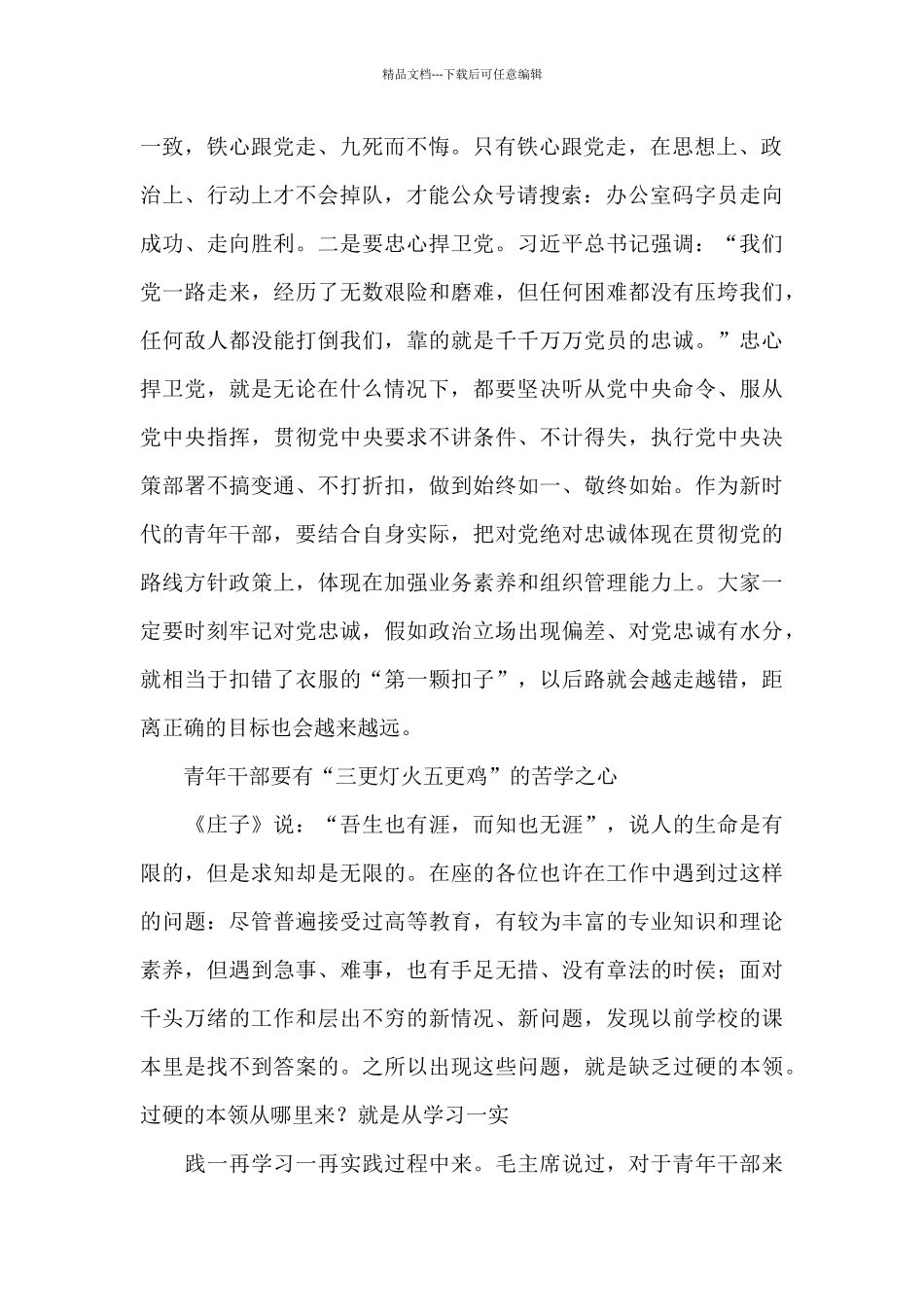 在青年干部座谈会上的总结讲话_第2页