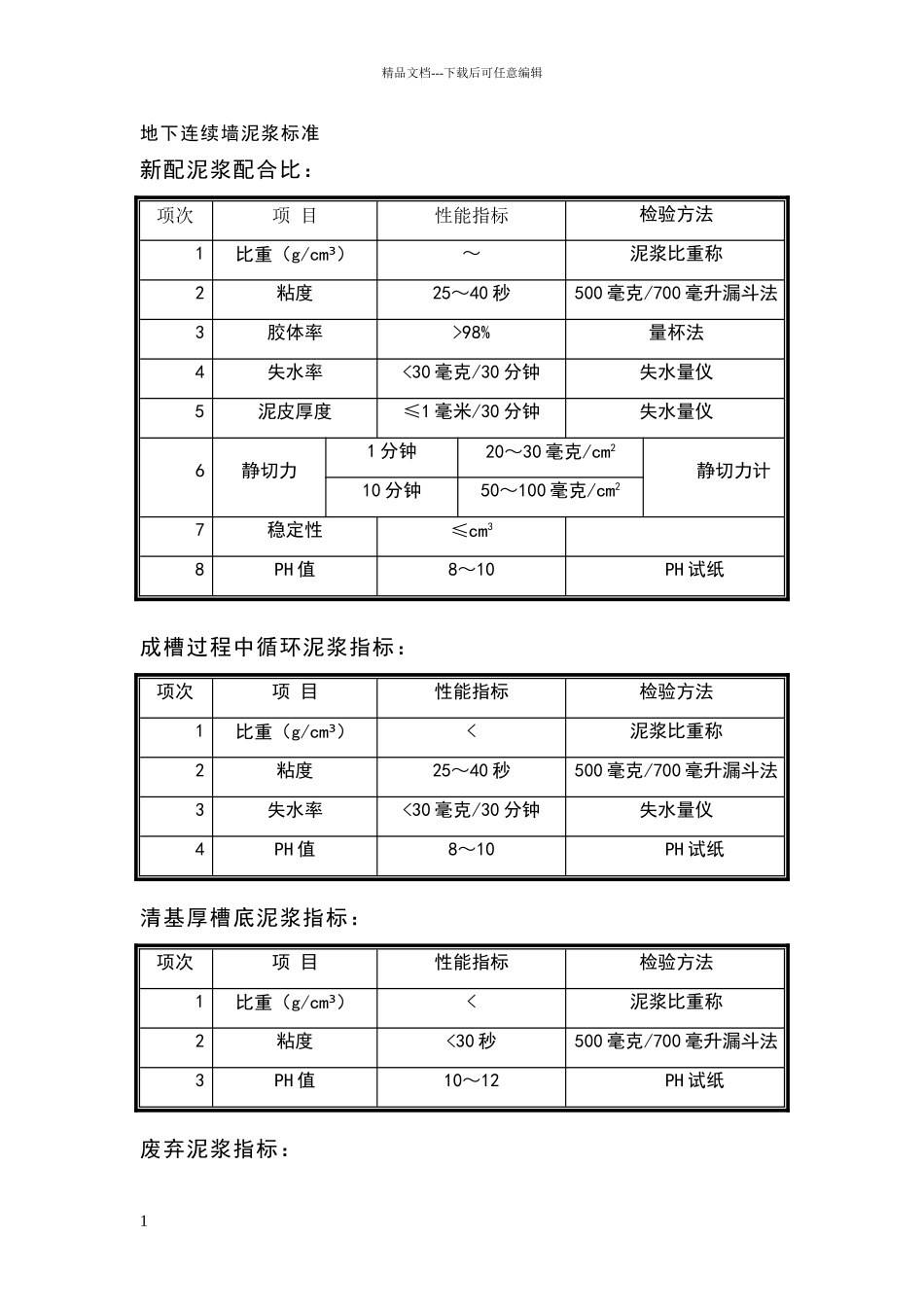 地下连续墙泥浆标准_第1页