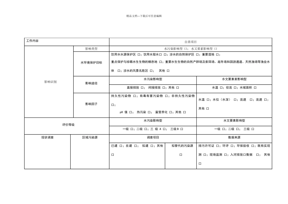 地表水环境影响自查表_第1页