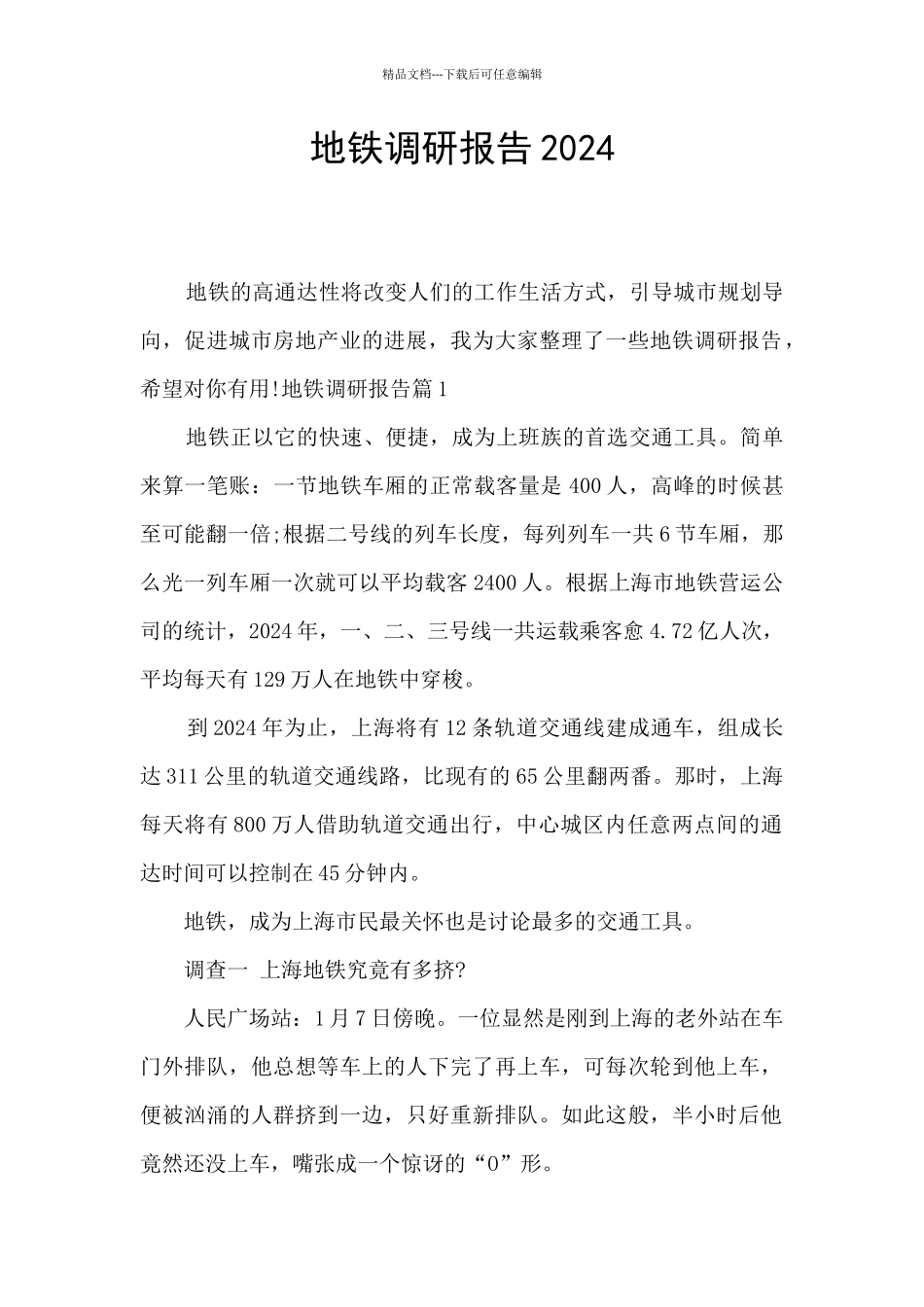 地铁调研报告2024_第1页