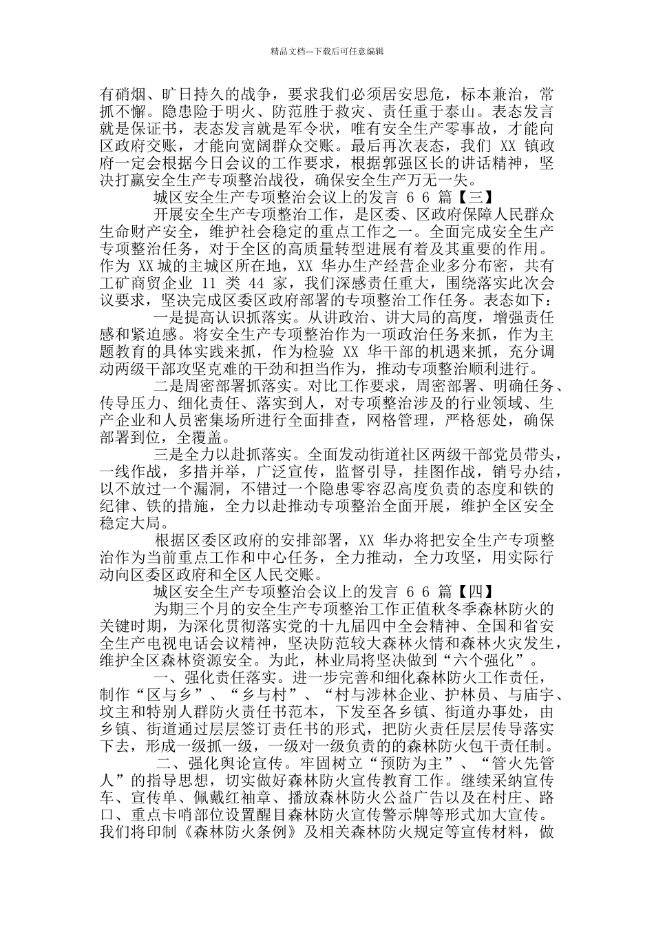 城区安全生产专项整治会议上发言六篇稿汇编2024年_第3页