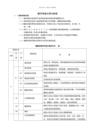 城市用地性质分类表