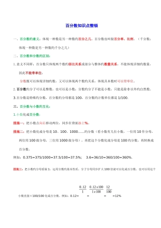 2025年百分数知识点整理