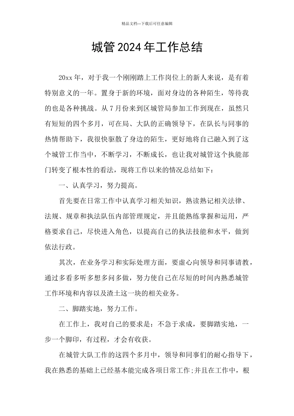 城管2024年工作总结_第1页