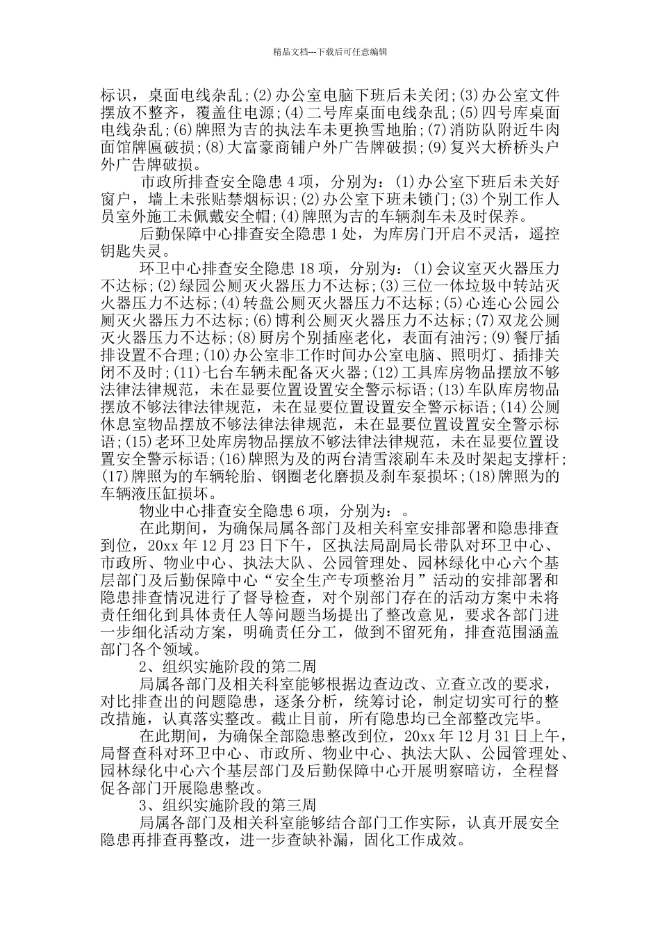 城管局安全生产整治月活动总结范文_第2页