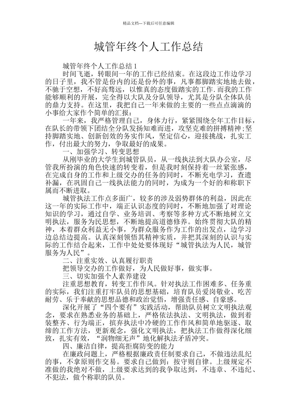 城管年终个人工作总结_第1页