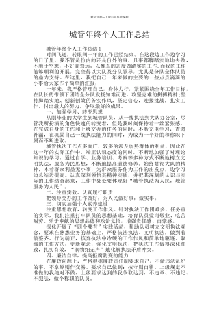 城管年终个人工作总结