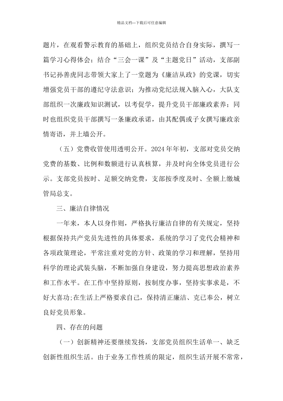 城管执法大队支部书记2024年度述职报告_第3页