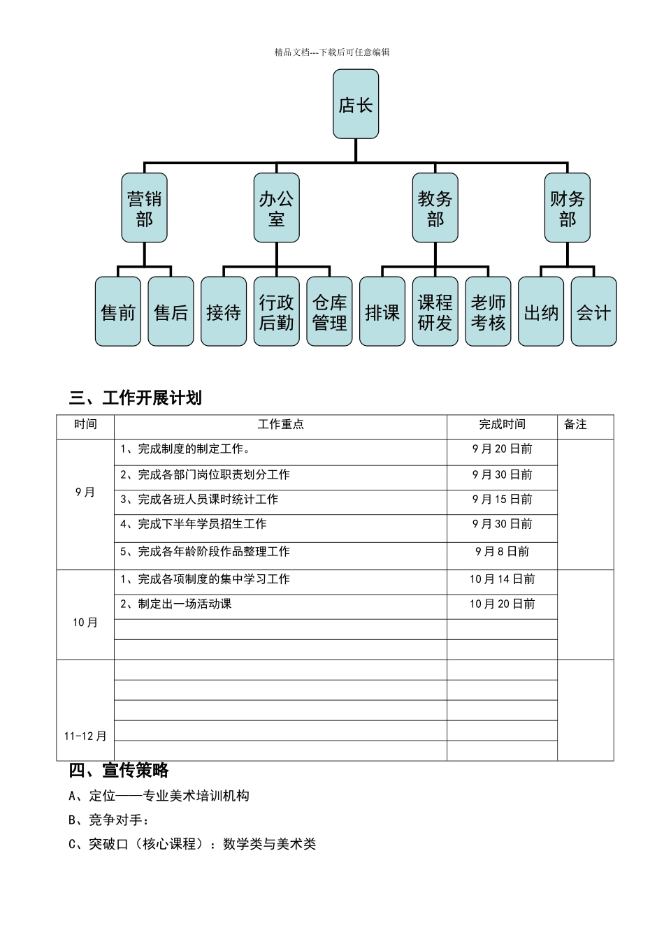 培训学校美术校区运营方案_第2页