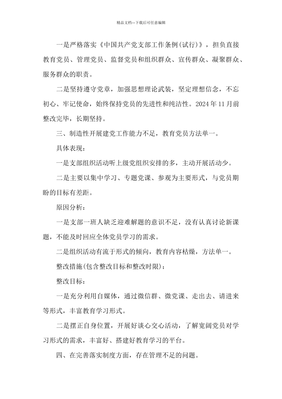 基层党支部检视问题清单_第3页