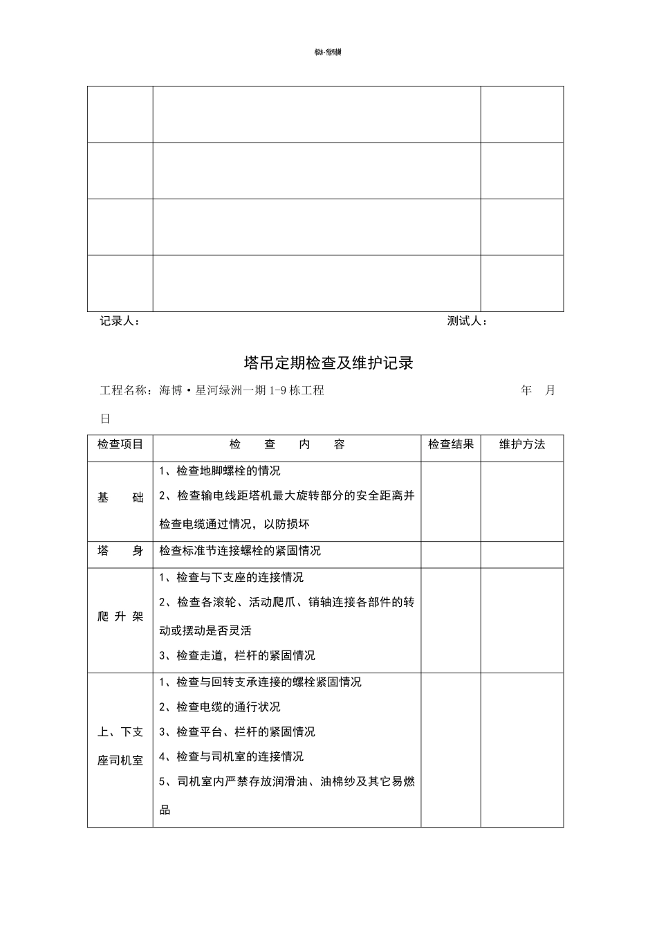 塔吊定期检查及维修保养记录_第3页